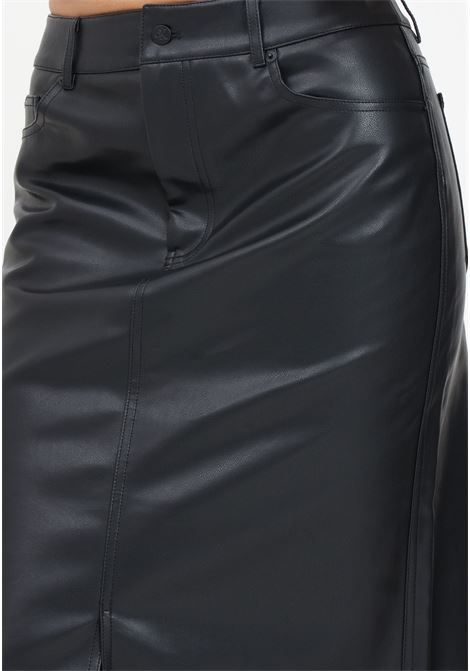Black faux leather midi skirt for women CALVIN KLEIN JEANS | J20J223547BEHBEH